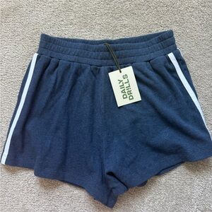 Daily Drills Blue Athletic Shorts with Elastic Waistband